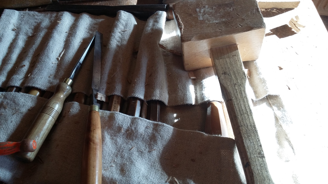 A carpenter's chisels