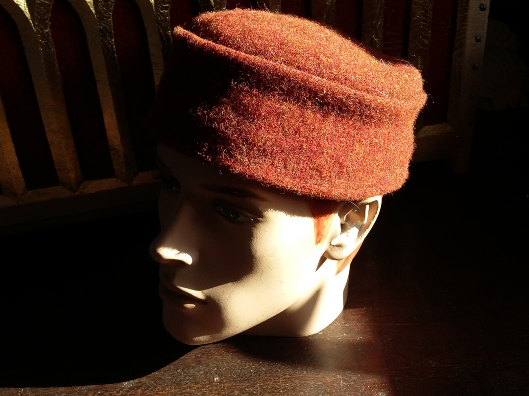 Red flat-top hat