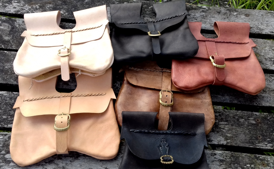 Large medieval pouches in a range of colours