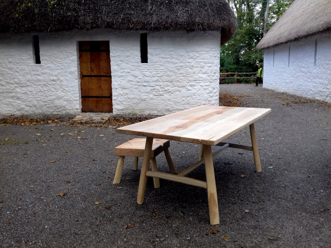 The St Fagans table outside Llys Rhosyr